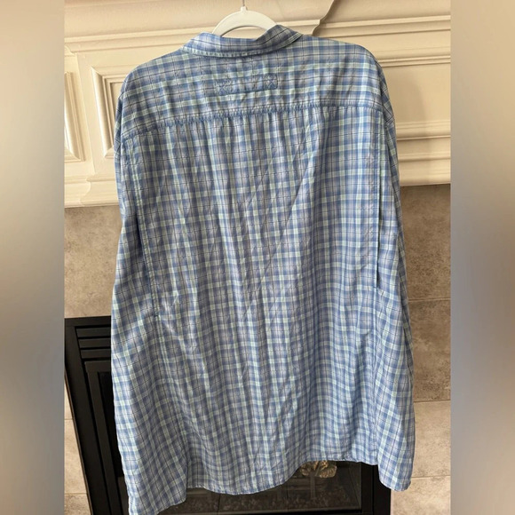 Duluth Trading Company Men's Button Down Blue Plaid Shirt Fishing Outdoor 3XL - Picture 2 of 9